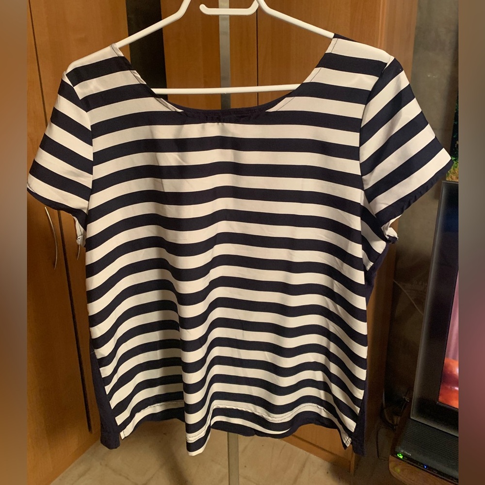 GAP Navy and White Striped Shirt